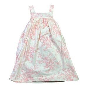 Hannah Kate Girl's Size 4 Sleeveless Dress Floral Toile Cream Pink Cotton